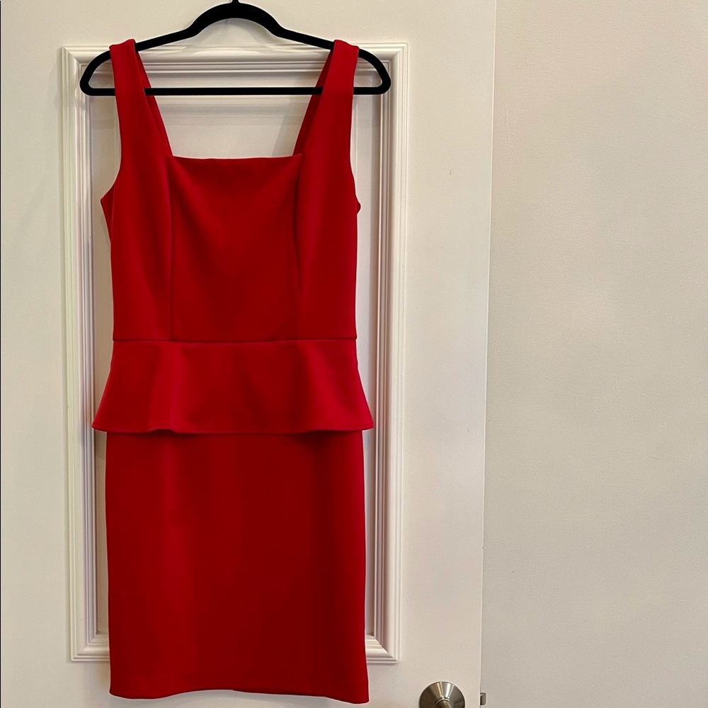 SOLD!  ECI New York Peplum Women’s square neck dress